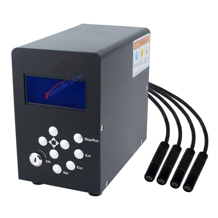 High-Intensity Spot Curing Light Machine UV LED Curing System with 4 LED Heads