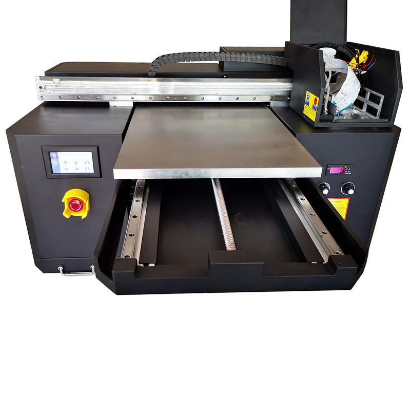 A2 3 Printheads Desktop UV Flatbed Printer with Varnish White and Color