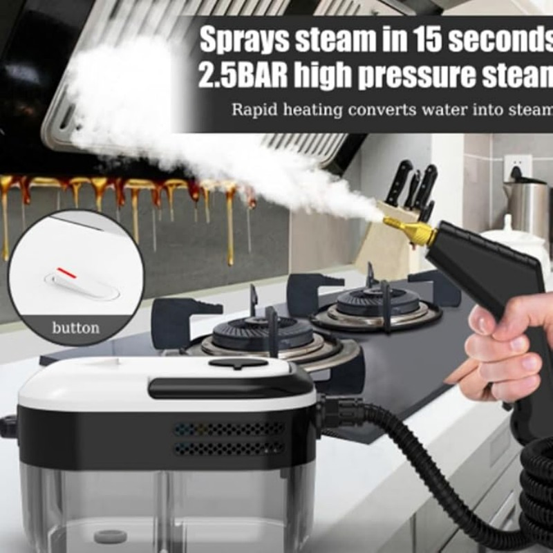 Lightweight Electric Steam Cleaner for Cars Household Outdoor-for Hardwood Tiles Upholstery Carpet