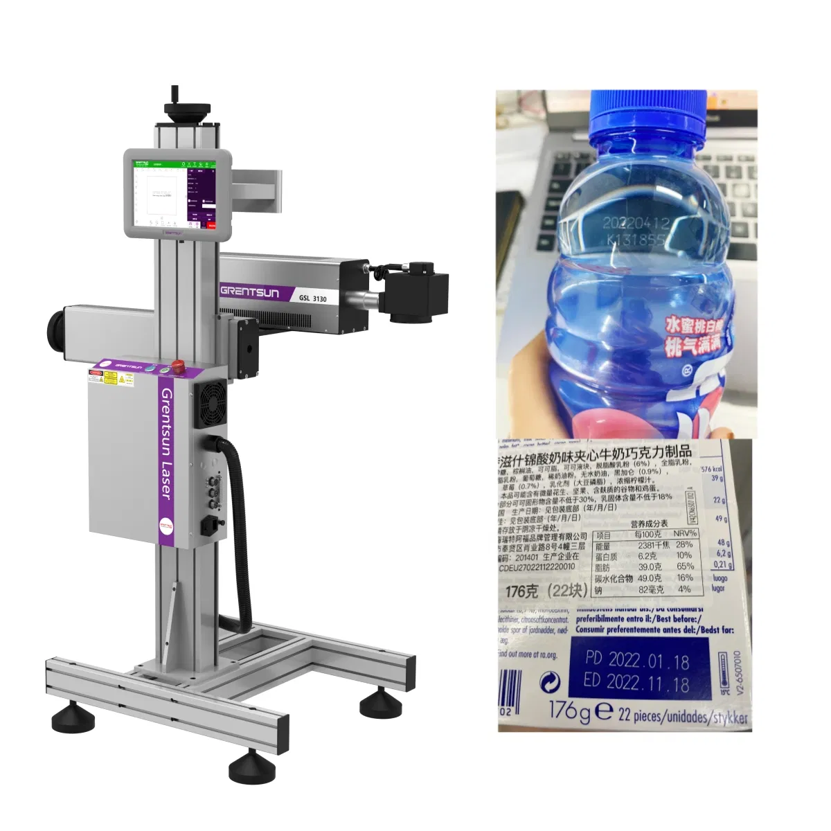 80m/Min High Speed Pet Bottle CO2 CNC Laser Marking Machine 30W 60W 9.3um 10.6um Crd Davi Laser Inkjet Coding Printer ISO Certification OEM/ODM Available