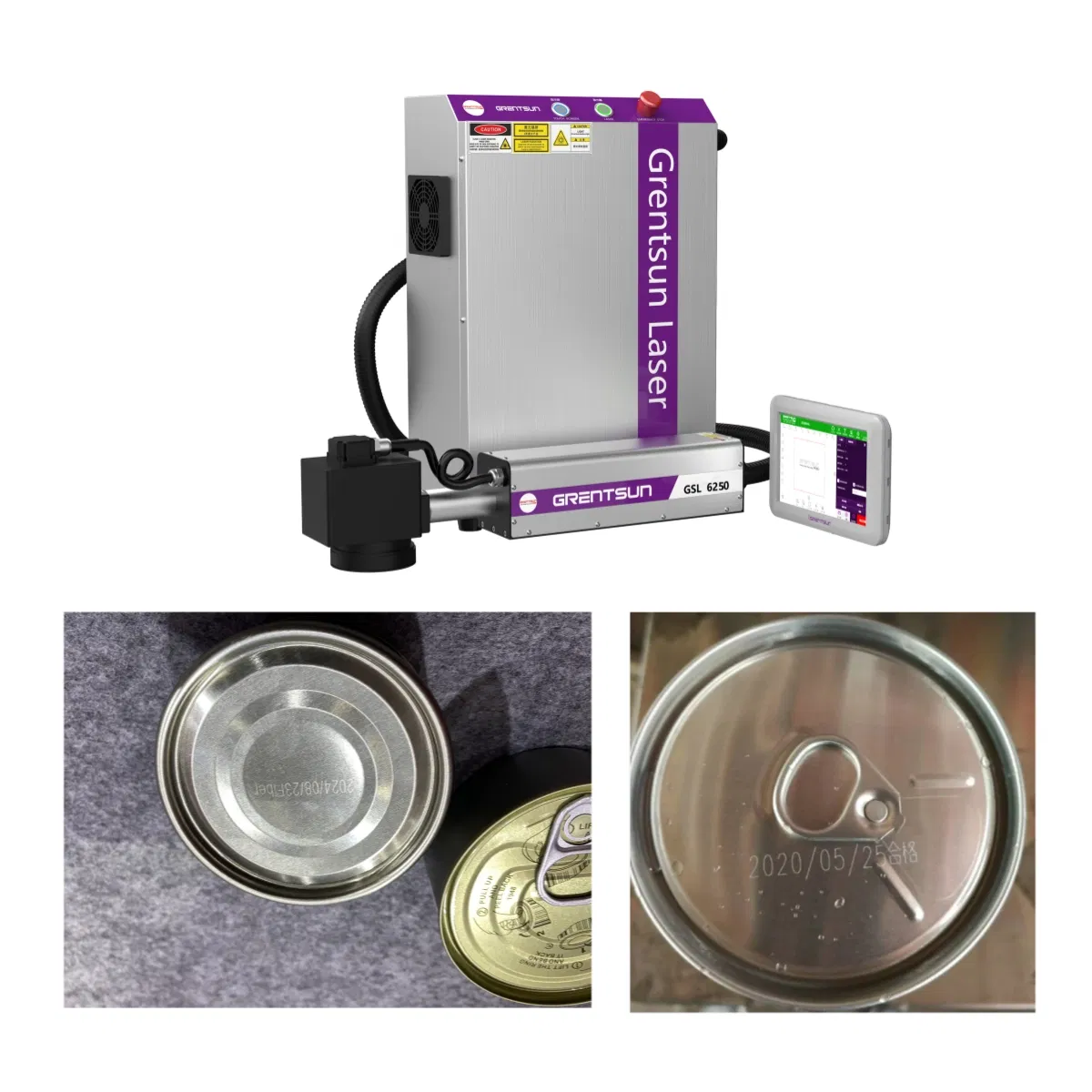 2500PCS/Min High Speed Galvo Fiber Laser Coding Machine MFG Exp Date Laser Inkjet Printer for Cans Aluminum Foil Bags