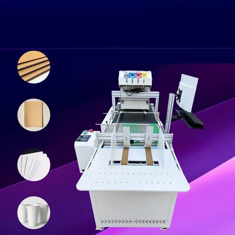 Single-Pass Inkjet Paper Bag Printer Corrugated Cardboard Digital Printing Machine Equipped with HP A3 A4 Industrial Print Heads