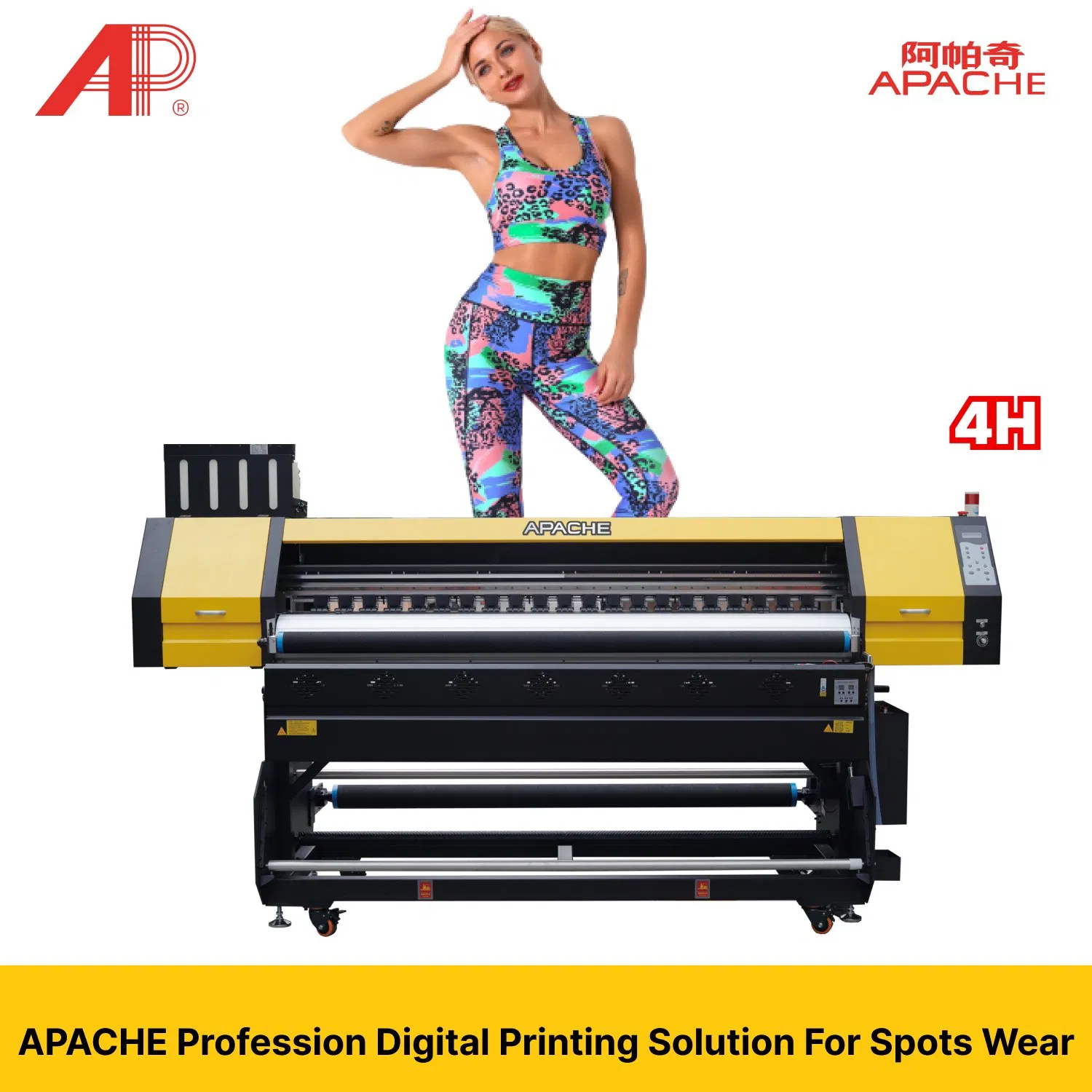 Apache Textile Digital Inkjet Printer Machine 1.8m Sublimation Printer with 4 Heads I3200