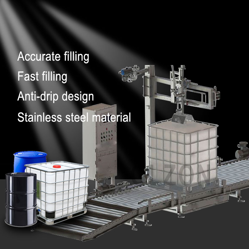 4 Drum Pallet and IBC Filling Machine 200L Drum Filling Machine IBC Tote Filling System for Resins,Syrups,Sauces,Edible Oils,Water,Treatment,Chemicals,Solvents