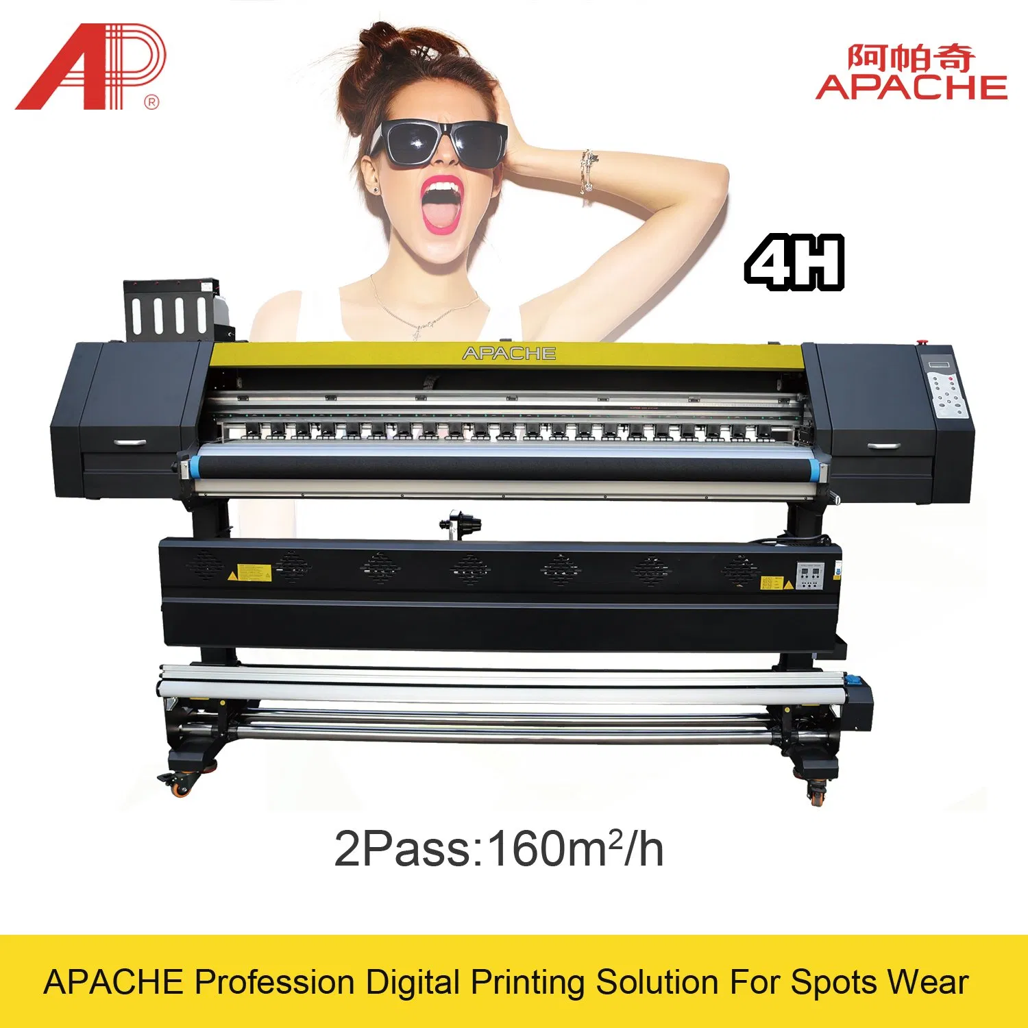 Apache Textile Digital Inkjet Printer Machine 1.8m Sublimation Printer with 4 Heads I3200