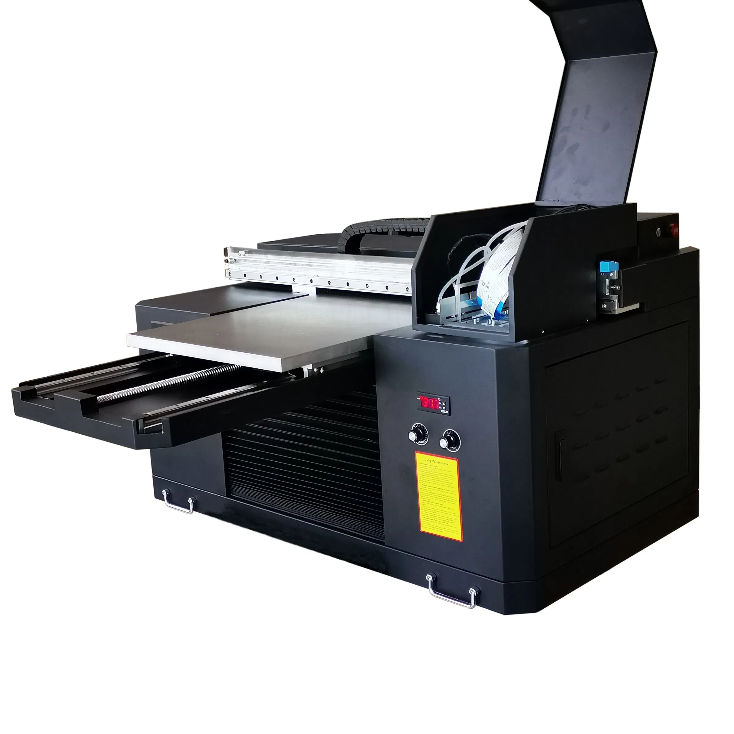 A2 3 Printheads Desktop UV Flatbed Printer with Varnish White and Color