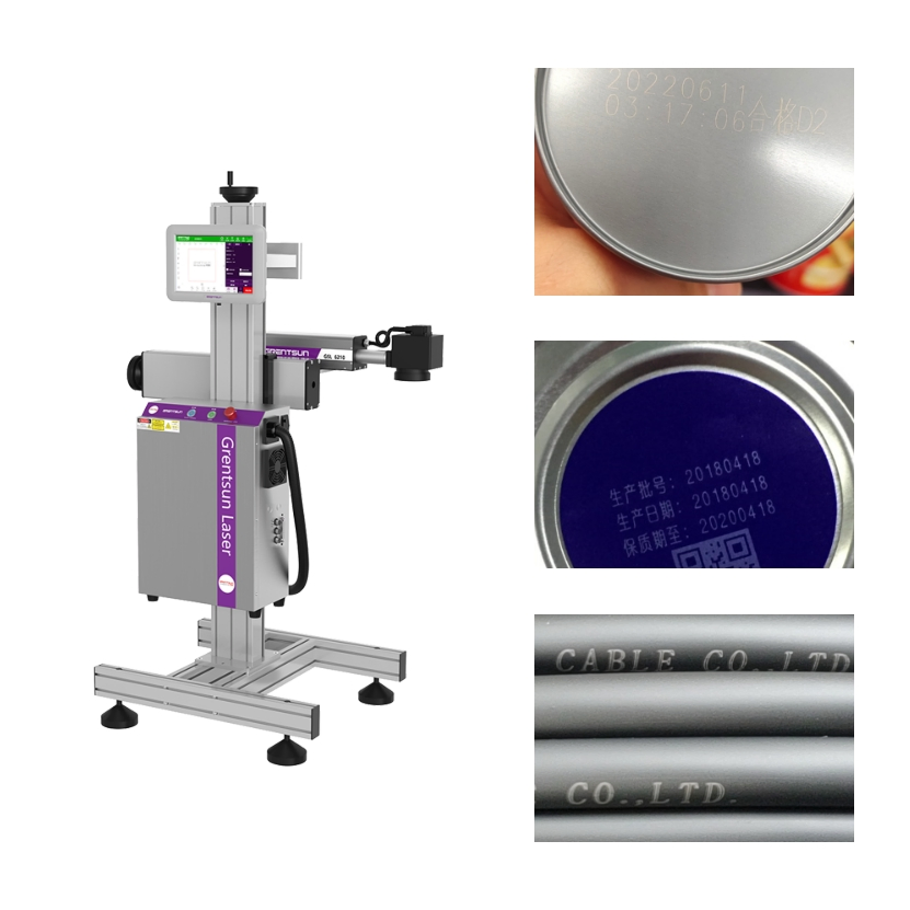 High Speed 30W 100W Fiber Laser Coding Machine Max Raycus Laser Inkjet Printer for Juice Beer Line Printing