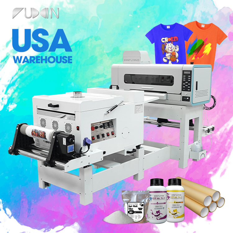 USA Local Service A2 Dtf-Printer I1600 Cmyk+W 5colors Automatic Dtf Printer Tshirt Machine with Shaker