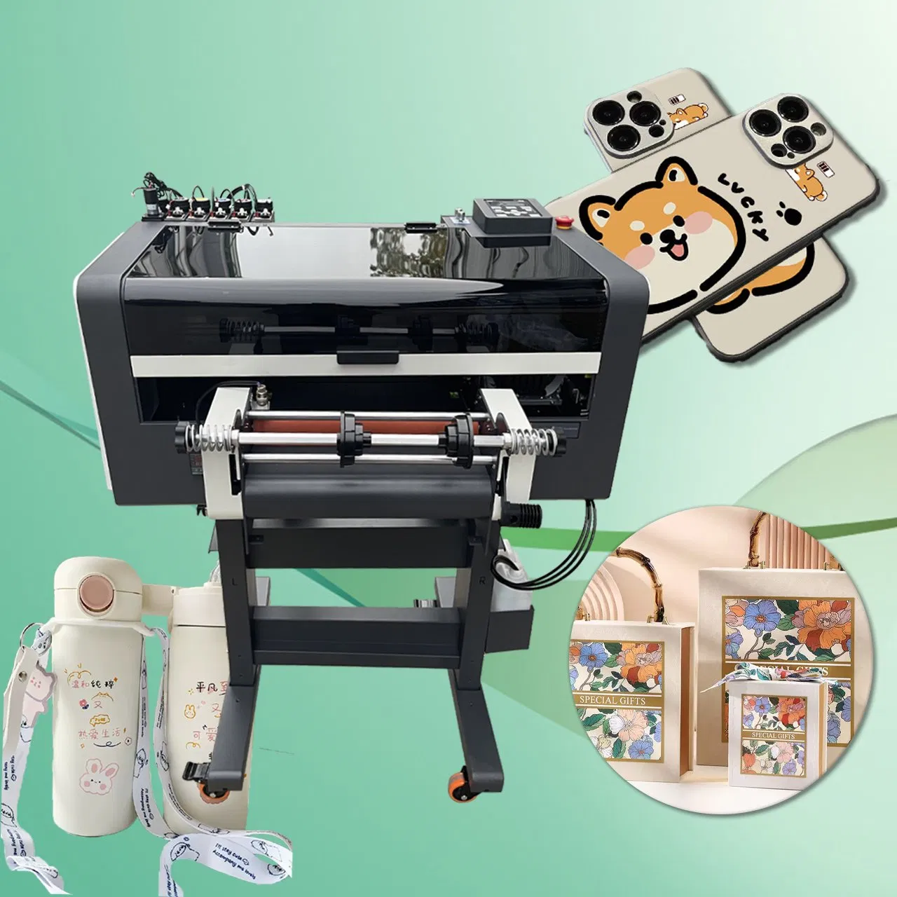 UV Dtf Printer Sticker Ink Transfer Small Business Metal 3D Printing A3 300mm Size