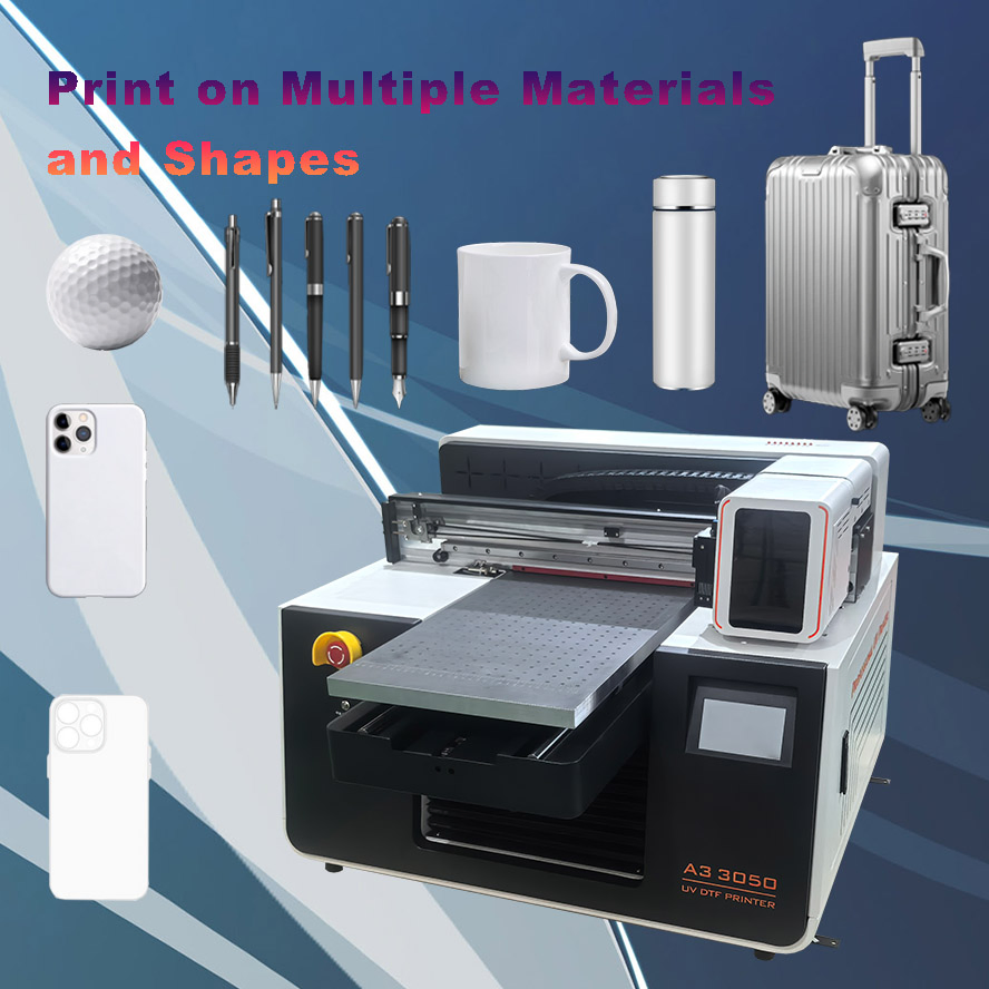 Digital Dtf UV Impresora Cell Phone Direct Sales Wholesale Price UV Flatbed A3 A4 3050 Inkjet 3D Embossed Flatbed Printer