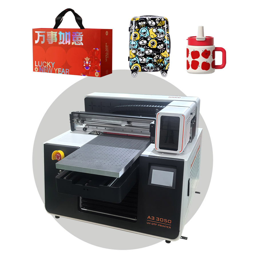New A3 Size UV Inkjet Dtf Printer with XP600 Print Head Flex Material Camera Scan System UV Flatbed Printer