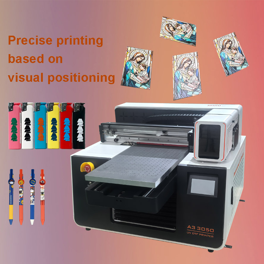 A3 3050 UV Dtf Tdf Doble Sided Flatbed Texture Printer 2 Printhead