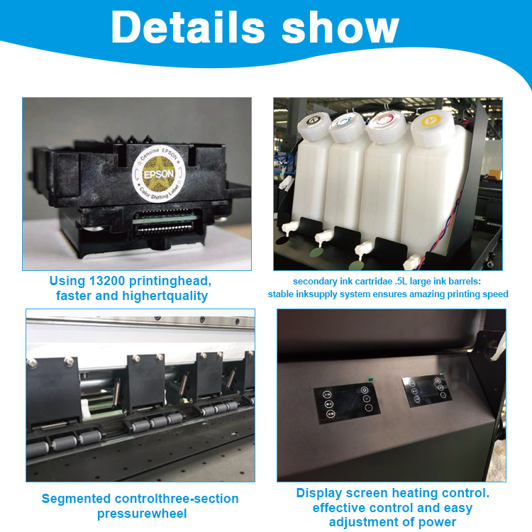 Inktime Large 6FT Wide Format Sublim Printer with 8 PCS I3200p Print Heads Automatic Ink Inkjet Printer