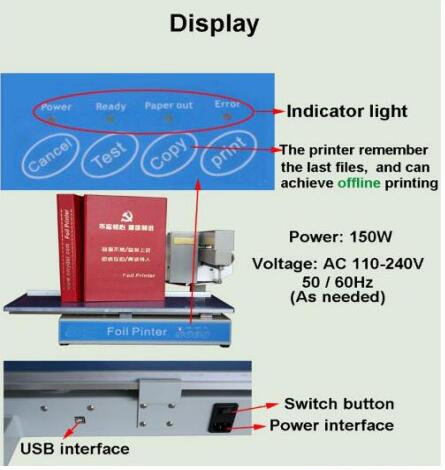 Automatic Digital A4 Size Paper Foil Printer Gold Silver Foil Hot Stamping Machine