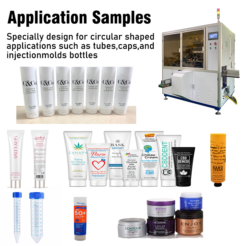 Fully Automatic Multi Color PLC Controlled Silk Screen Printer for Cosmetic Tubes Cylindrical Lip Gloss Printer