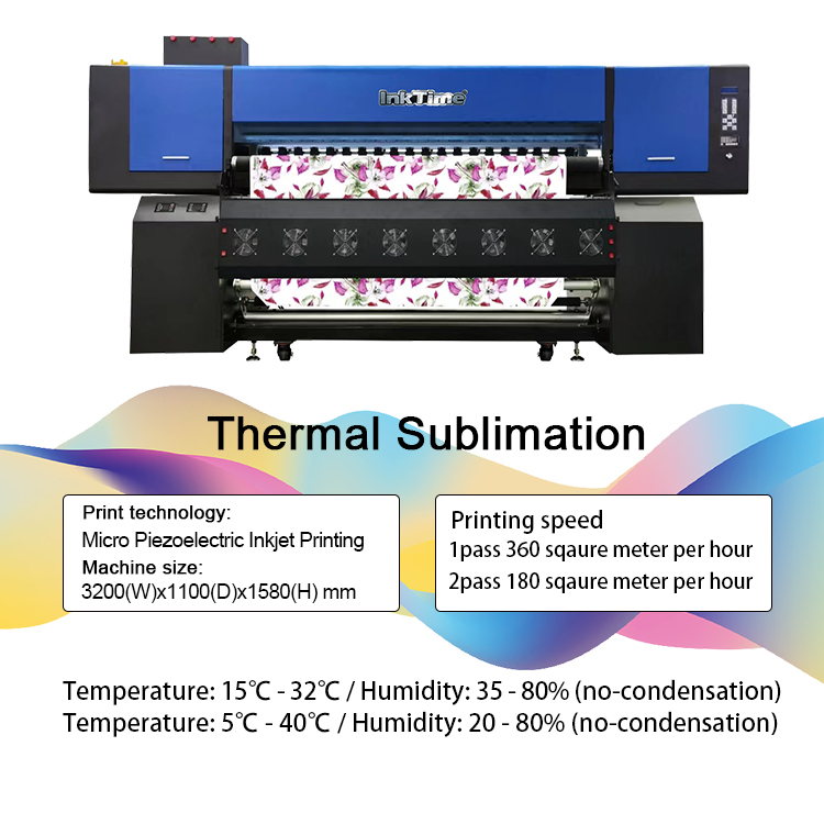 Inktime Large 6FT Wide Format Sublim Printer with 8 PCS I3200p Print Heads Automatic Ink Inkjet Printer