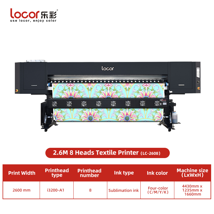 Locor 1.6m/1.8m 5FT 6FT Digital Textile Fabrics Dye Sublimation Paper Transfer Printing Machine Large Format Sublimation Printer