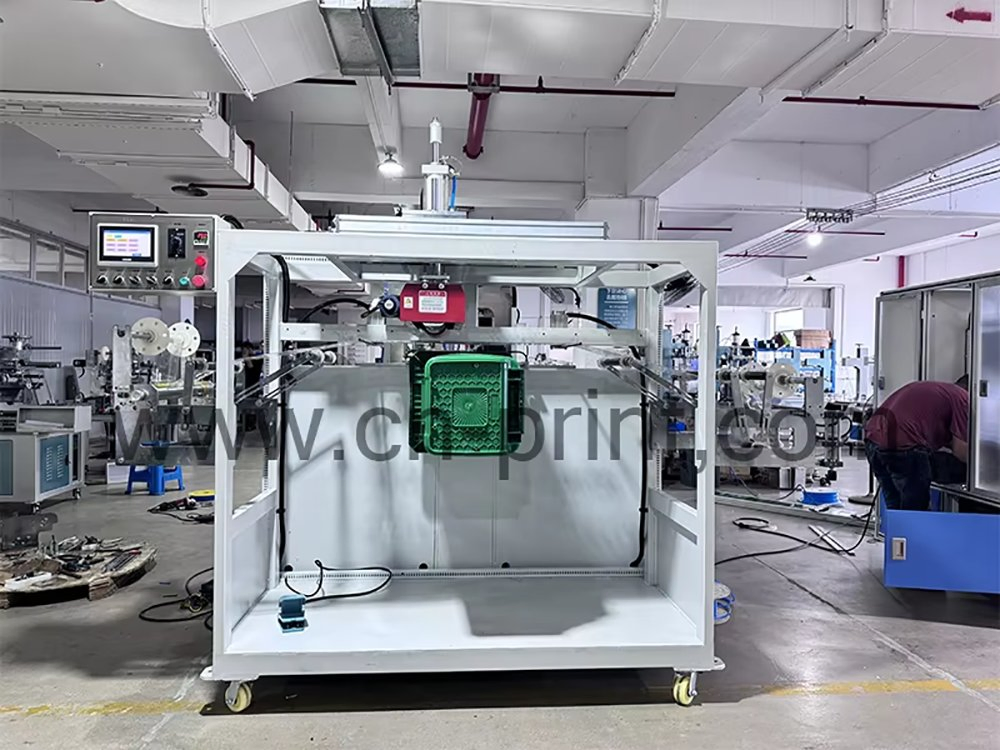 Industrial Pneumatic Gold Foil Stamping Machine for Plastic Storage Baskets Trash Can Logos