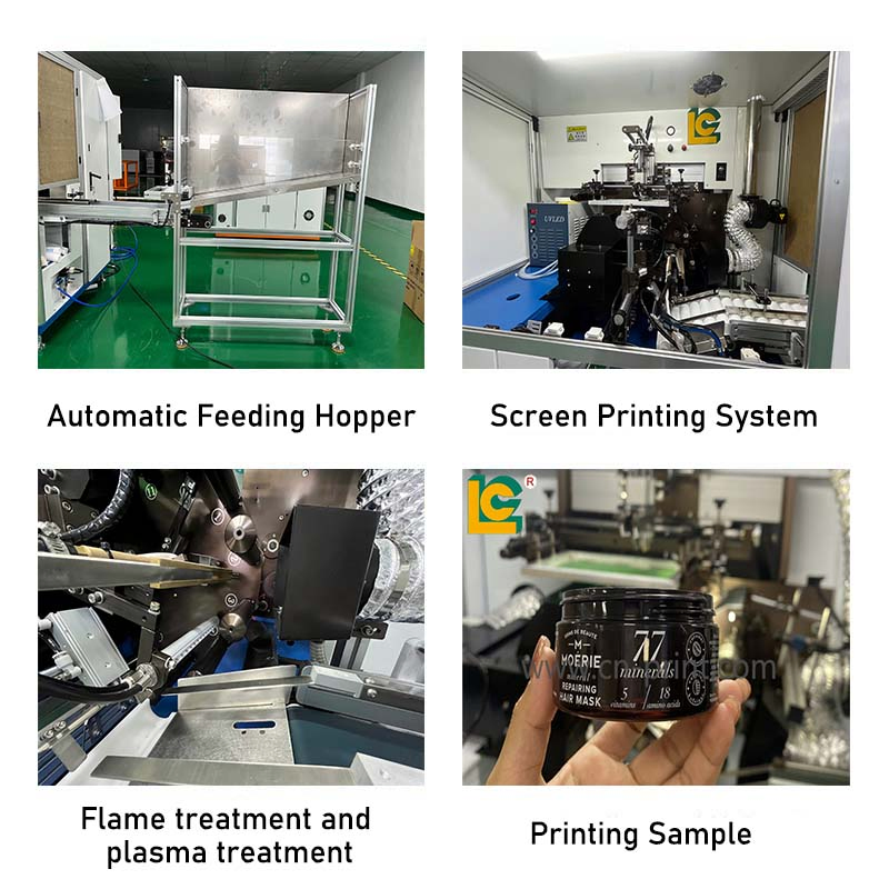 Fully Automatic Multi Color PLC Controlled Silk Screen Printer for Cosmetic Tubes Cylindrical Lip Gloss Printer