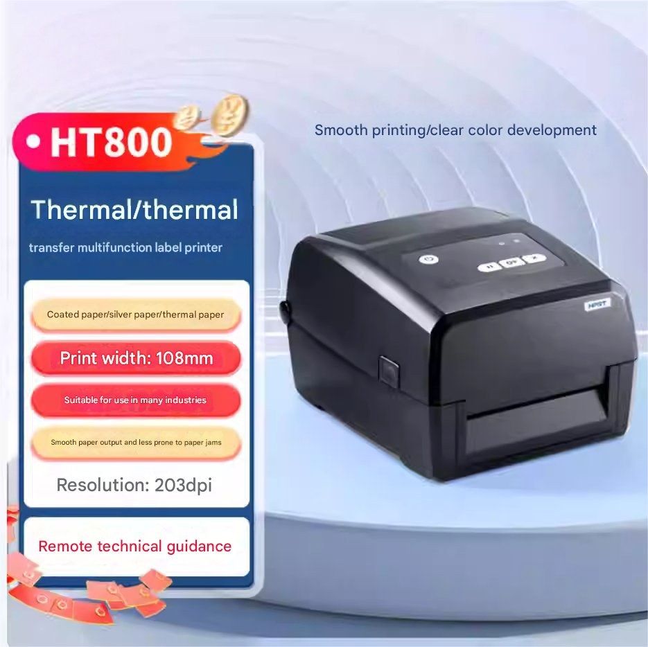 Hprt Ht800 4 Inch Inkless Desktop Barcode Printer USB+LAN+Bluetooth and WiFi Thermal Transfer Printer