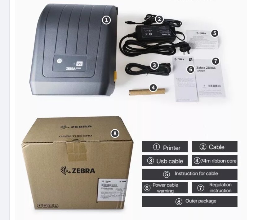 Desktop Zd220t/Zd888t Thermal Transfer Barcode Sticker Label Printer for Zebra