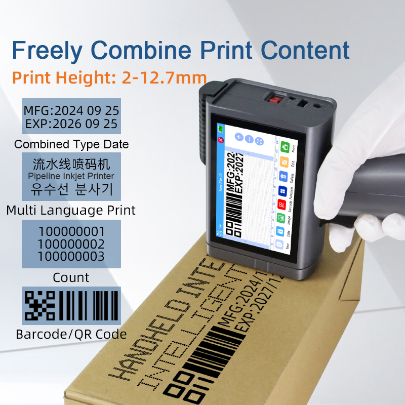M10 PRO High Quality Automatic Handheld Coding Machine Batch Bottles Boxes Ribbon Batch Code Machine Small Handheld Inkjet Printer