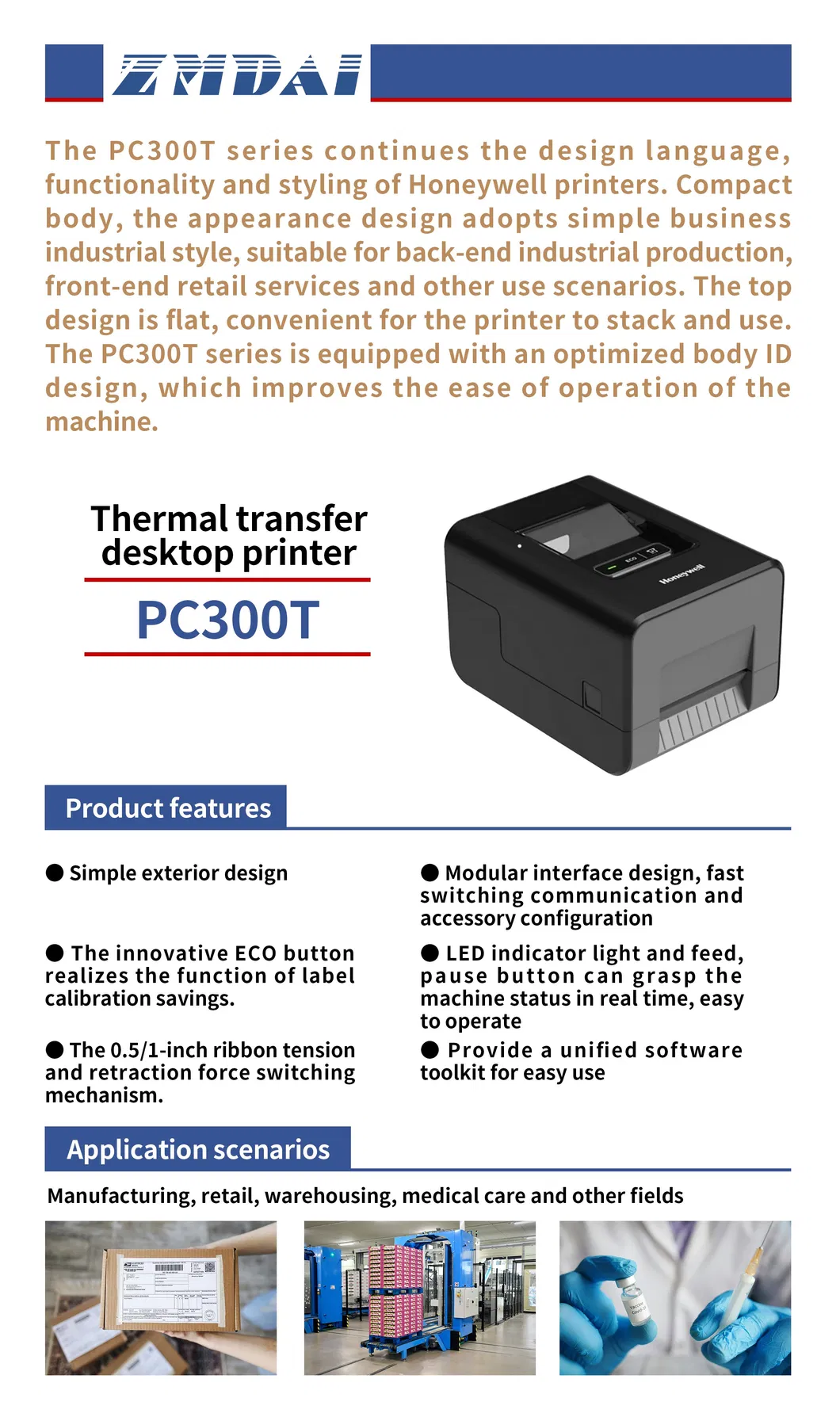 Thermal Transfer Desktop Printer PC300t