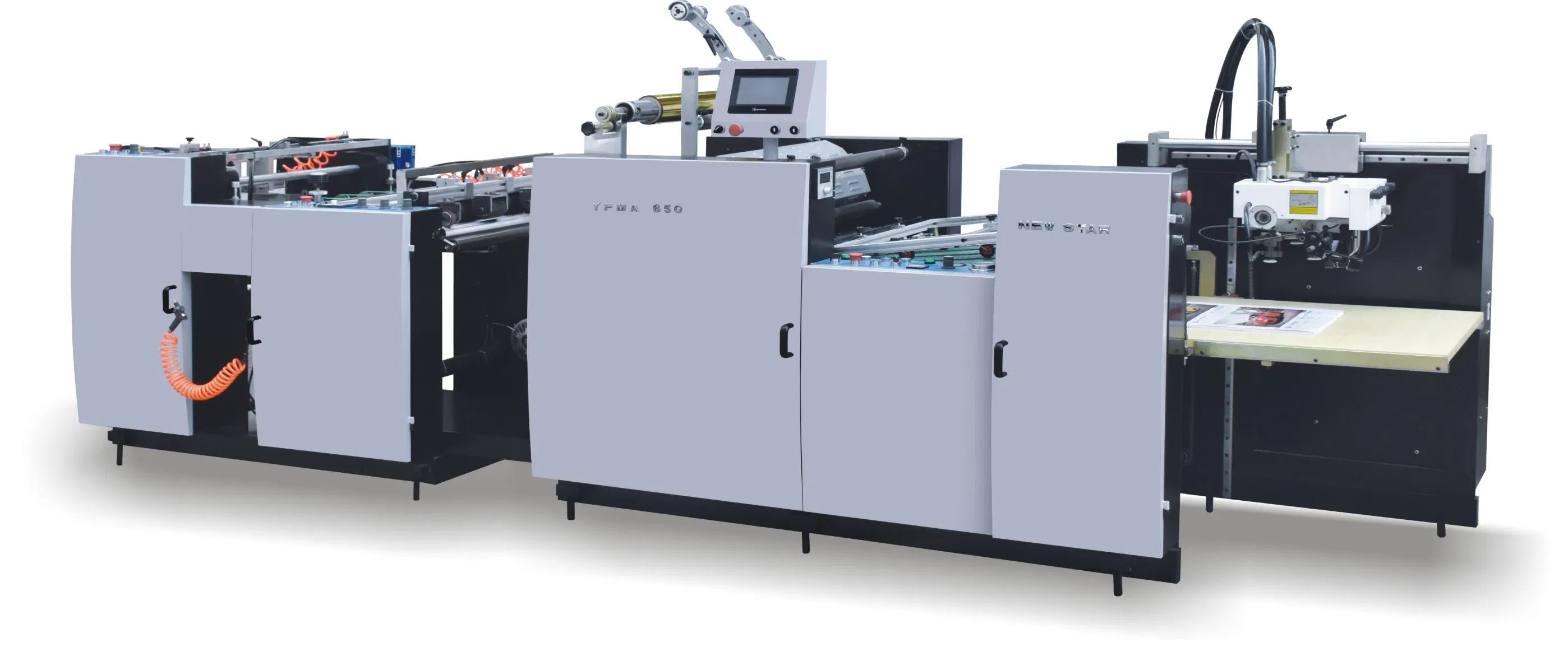 Yfma-590 Full Auto Feeding and Auto Cut Double Side Laminating Cold Auto Roll Laminator Foil Laminator Auto Feed Roll Laminator Machine for Digital Printing