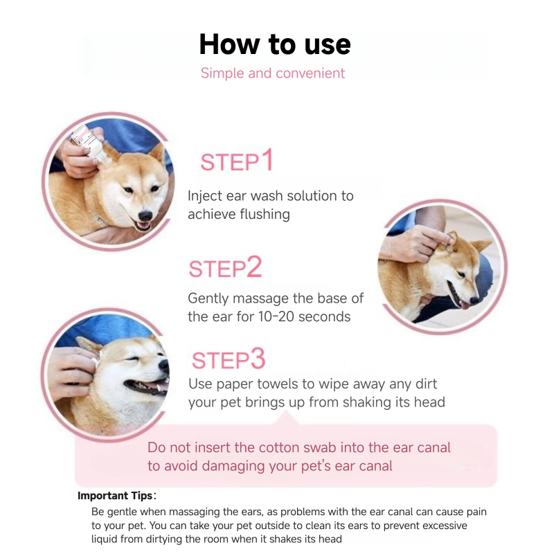 Natural Ear Cleaning Solution for Dogs and Cats, Gentle Formula