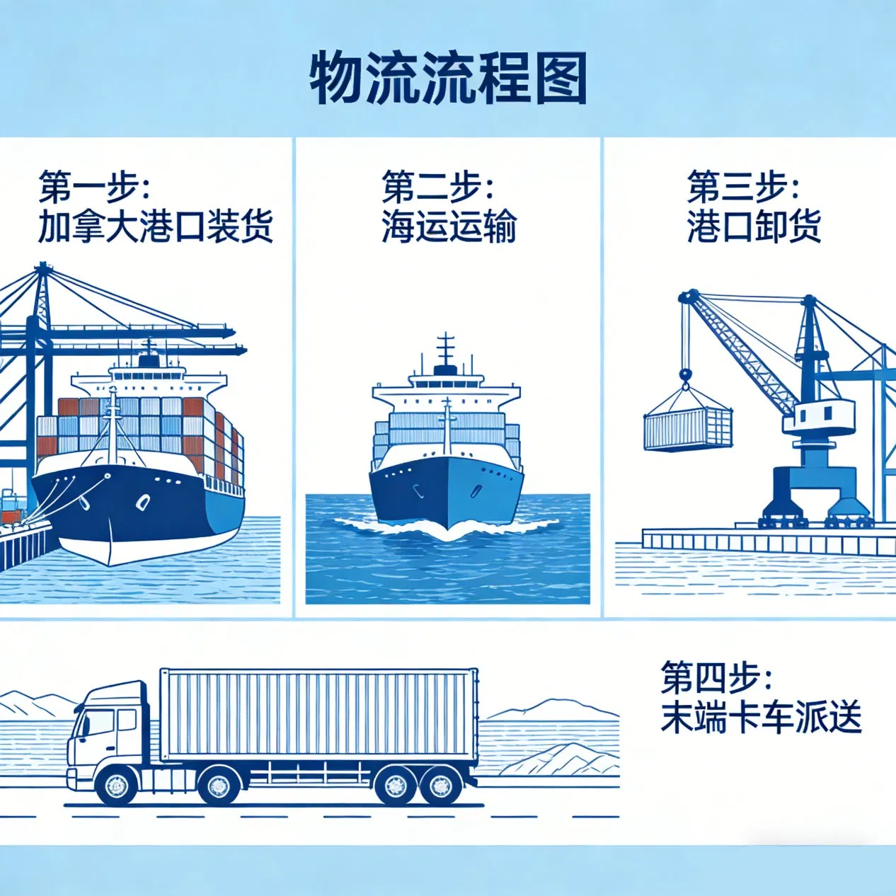 Canadian Sea Transportation, End-Point Truck Delivery, International Freight Forwarding Agency