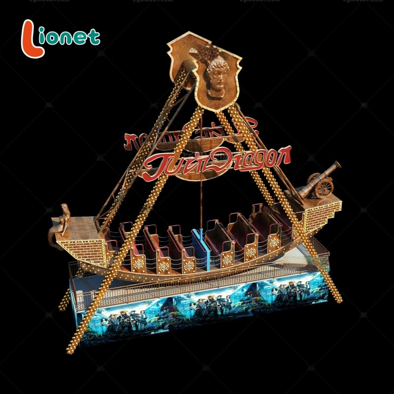 Thrilling Family Adventure Play Game Outdoor Pirate Ship Metal Fiberglass Amusement Park Ride for Children Their Exciting Day