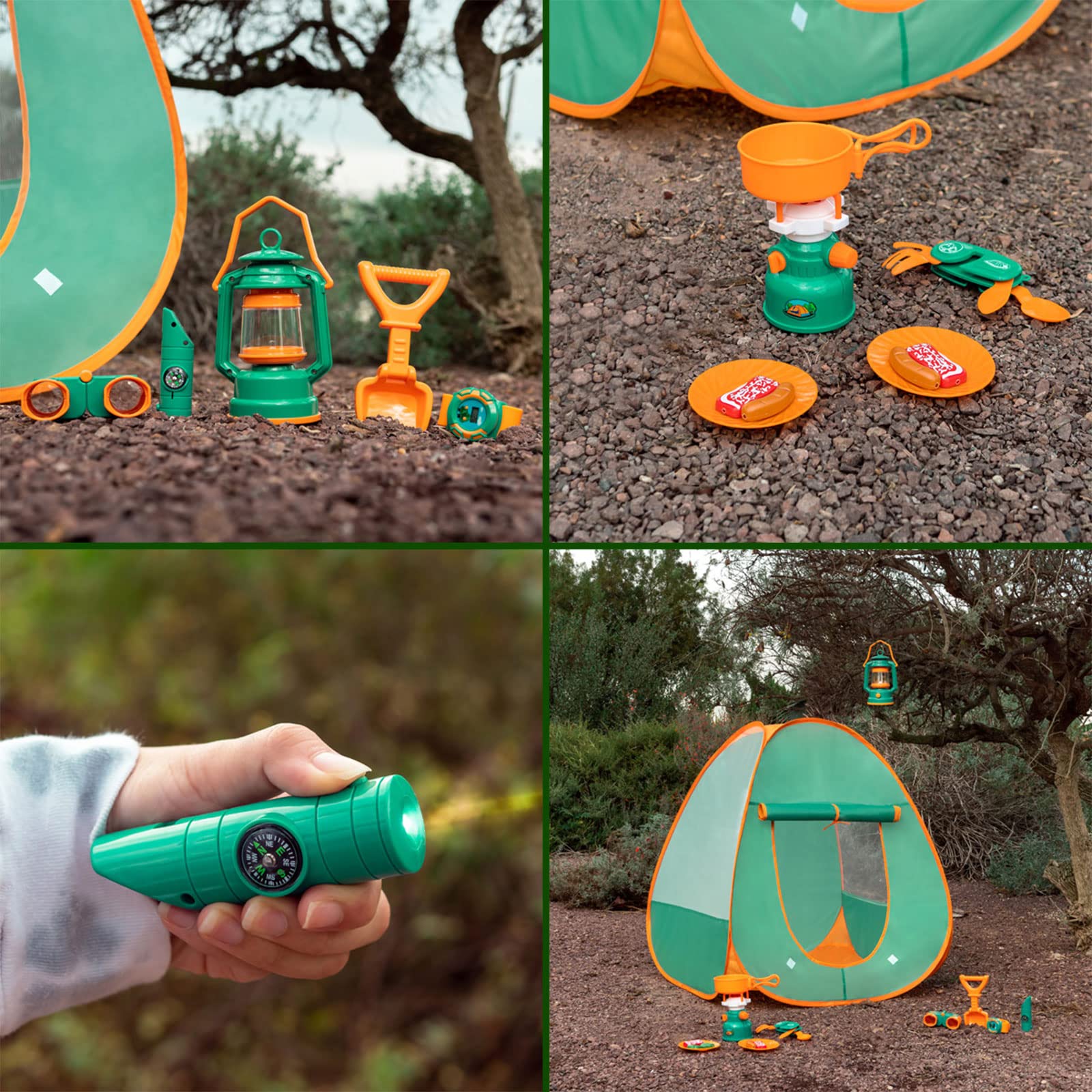 Outdoor Indoor Toy Tent for Children Camping Toy Kids Camping Set Toy Camping Gear Set Amping Adventure Kids Pretend Play Set