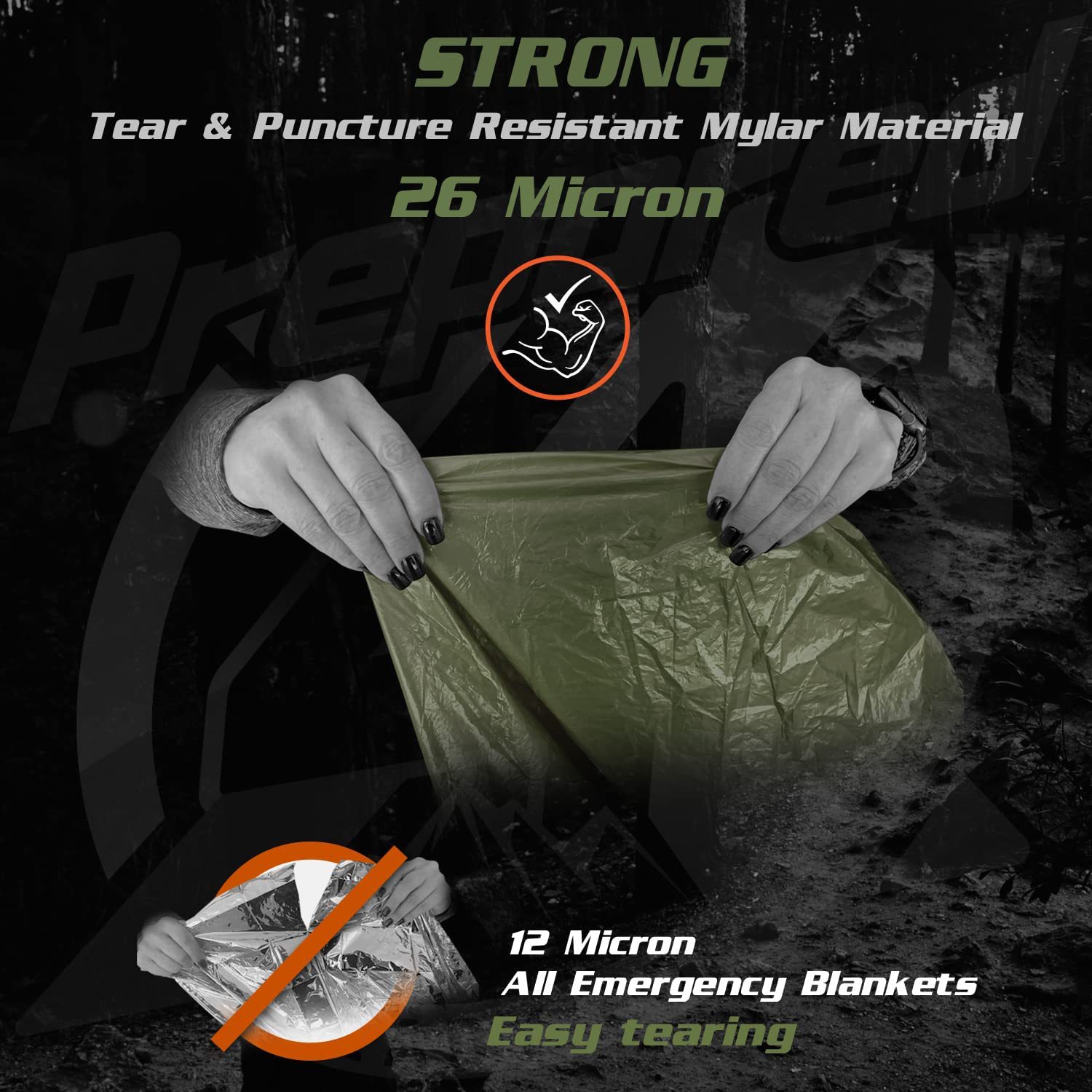 Orange Emergency Raincoat With Survival Whistle And Stuff Sack For Camping Or Hiking Outdoor Survival Gear