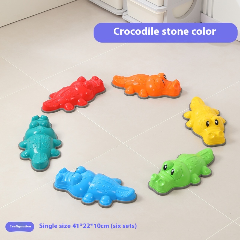 Indoor Crocodile Crossing Stone Toy for Children Early Education Sports &amp; Entertainment Training for Treading Balance