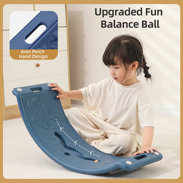 Kids Balance Wobble Board Curved Plate Eco-friendly Material Body Sensory Training Activity Toy for Toddler and Teens