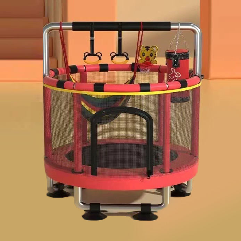 Trampoline with horizontal bar