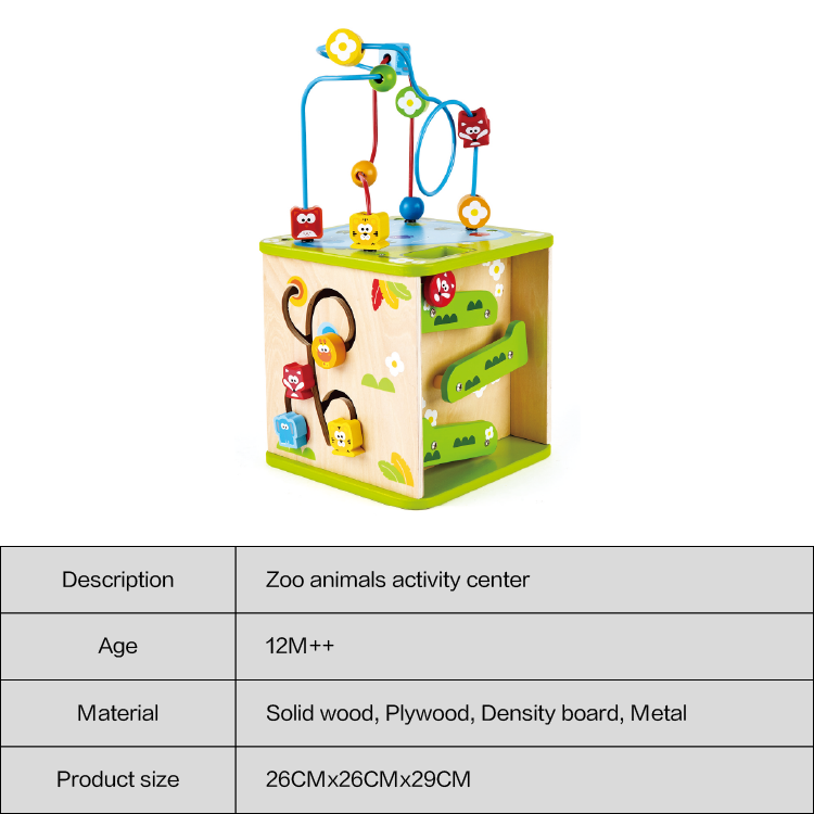 Wholesale Eco Multifunction Play Baby Activity Cube Wooden Toys Kids Educational Toy