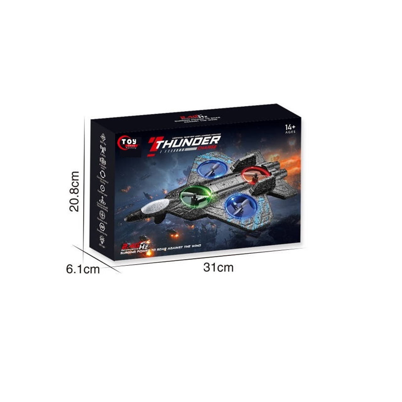 Outdoor Flying Toy 2.4GHz Remote Control Aircraft RC Airplane EPP Foam Plane with Lights &amp; Altitude Hold