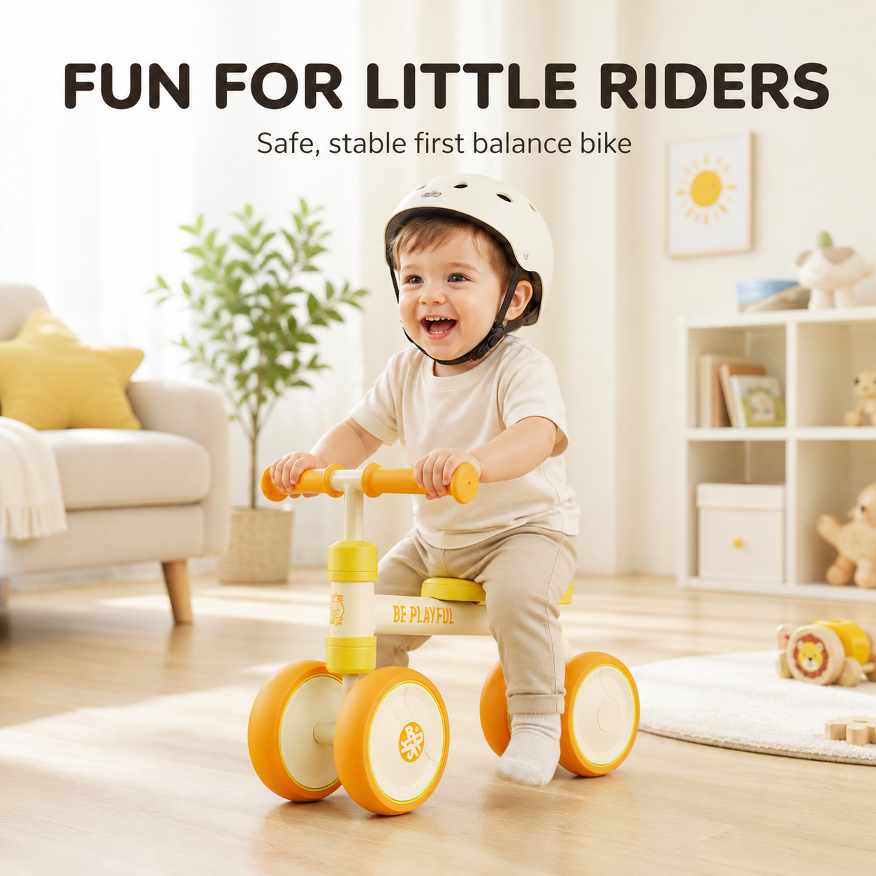 Luddy Wholesale Toddler Balance Bike Baby Ride-On Toy No Pedal Infant Sliding Car High Carbon Steel CE CPC Certified 12-24 Month