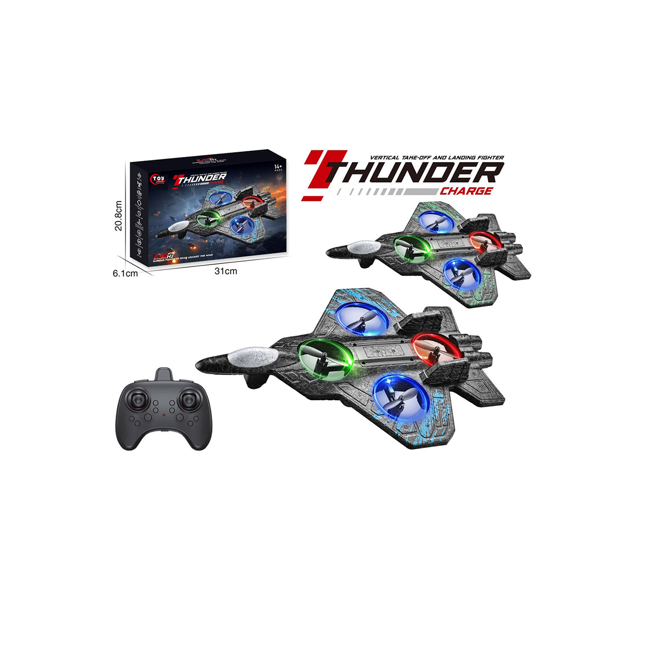 Outdoor Flying Toy 2.4GHz Remote Control Aircraft RC Airplane EPP Foam Plane with Lights &amp; Altitude Hold