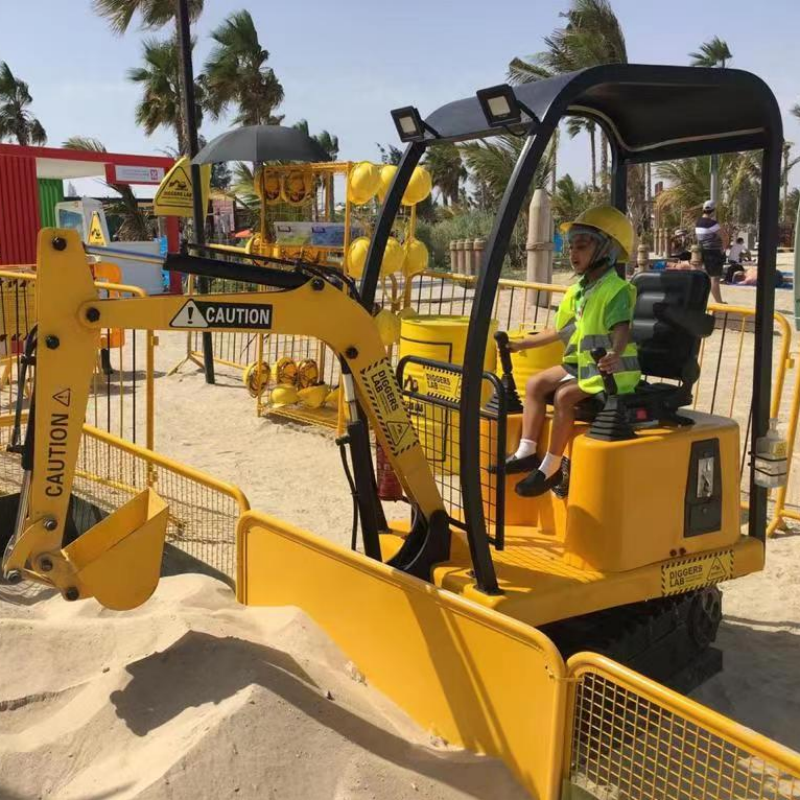 Children's Excavator Playhouse Steel and Fiberglass for Home Adventure Park Shopping Mall or Public Space