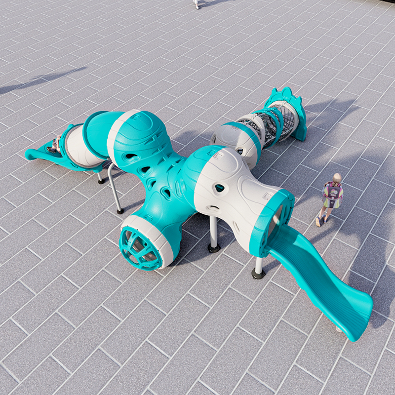 ALITA Kids Outdoor Playground Set Climbing Equipment Galvanized Pipe Plastic Slide Supports >500kg Capacity >10 Users High