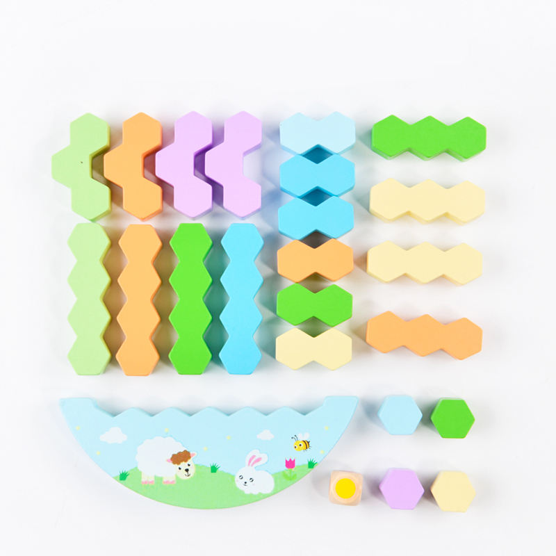 Hot Wooden Rocking Folding Balance Tabletop Game Children'S Montessori Toys Wooden Stacking Focus Training Block Toy