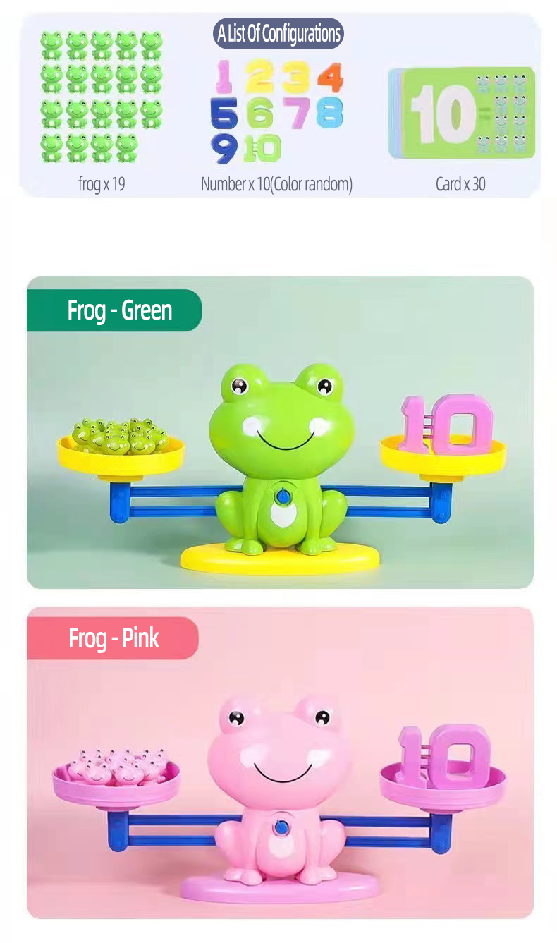 Customized Child Interactive Digital Frog Balance Toy Early Education Educational Toy Cognitive Logical Thinking Training Toy