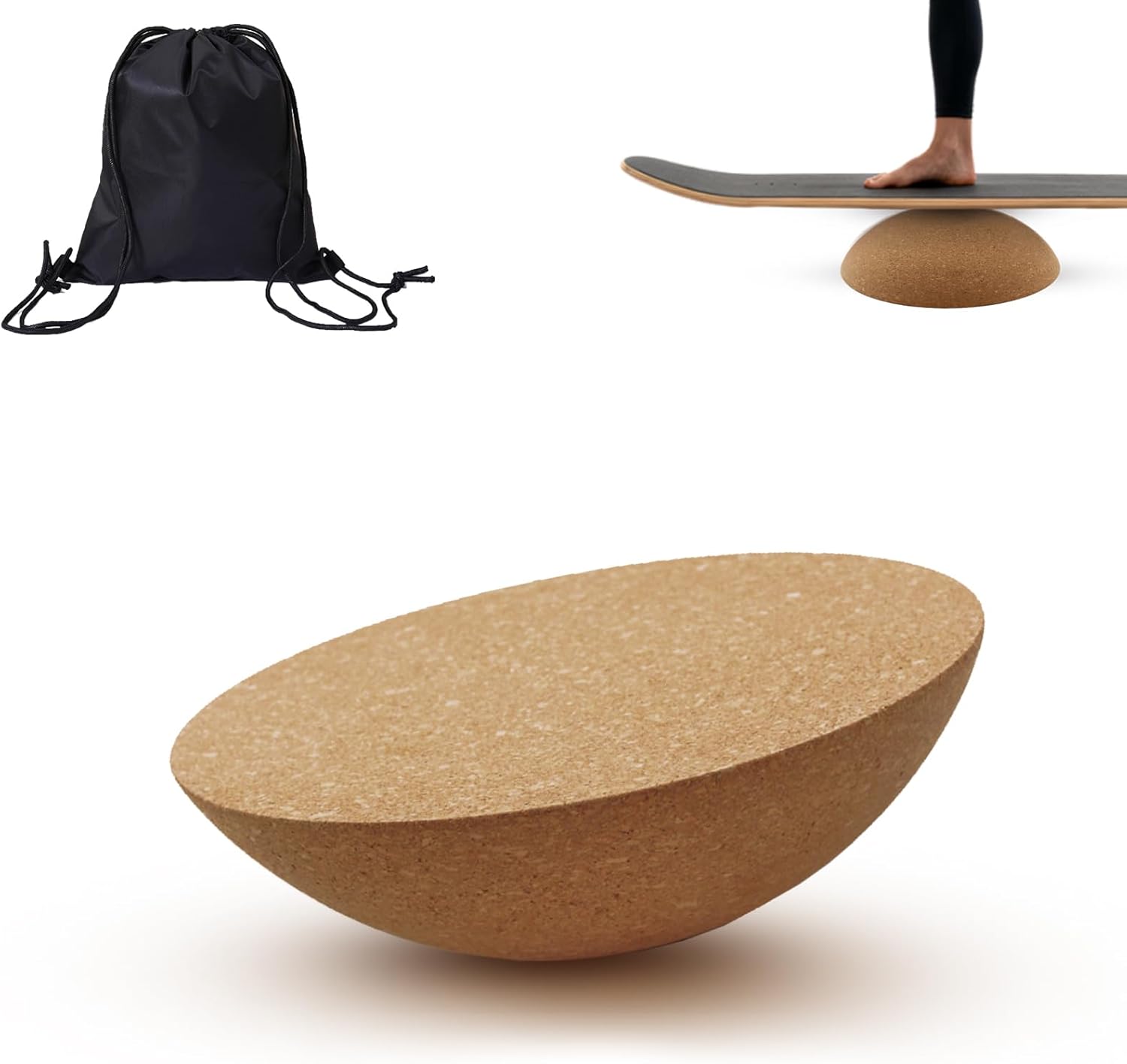 Balance Board Cork Hemisphere,Balance Trainer, Fitness Balance Ball for Adults and Children