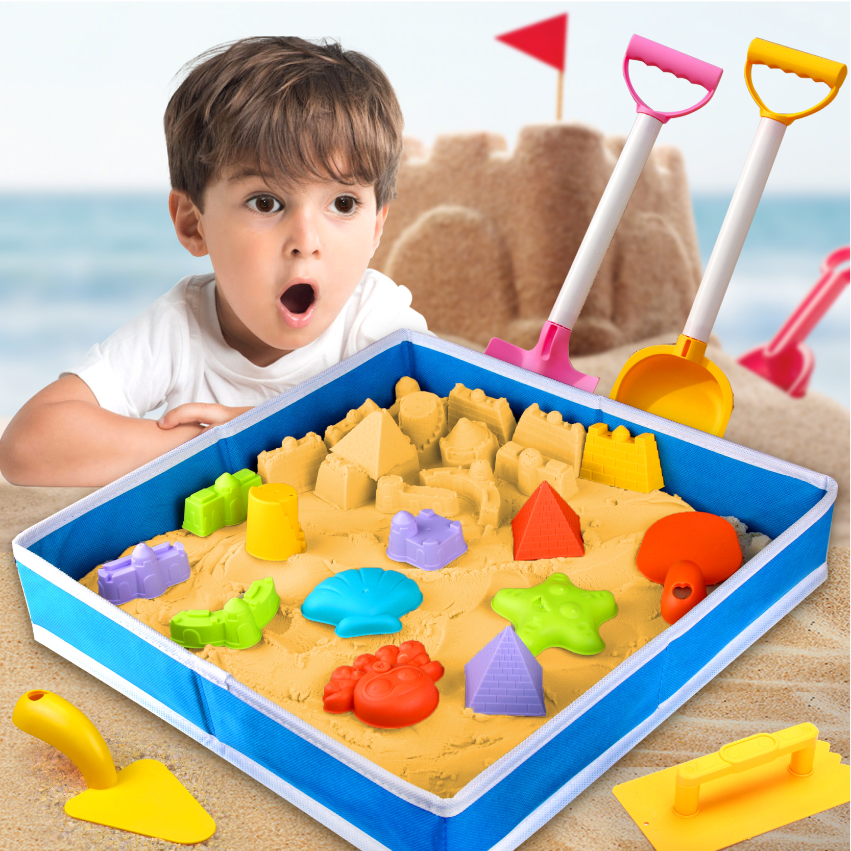 Source Manufacturers Children's Beach Toys Set Sand Digging Water Outdoor Sea Gardening Cassia Space Sand Toys Ages 4-6 Model