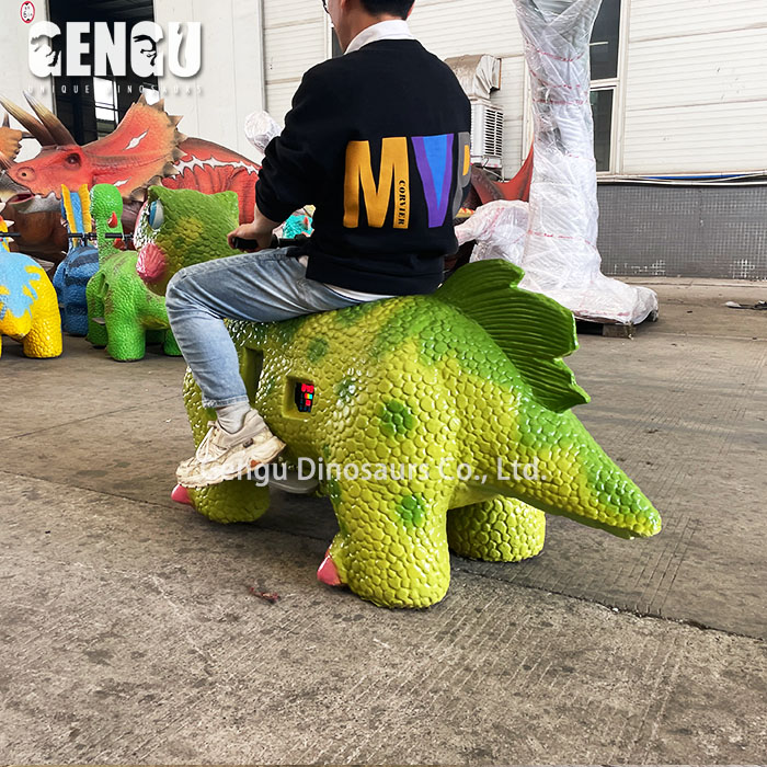 Small Dinosaur Ride-On Car Animatronic Dinosaur for Children Amusement Park Shopping Mall Toy for Public Space Airport Adventure