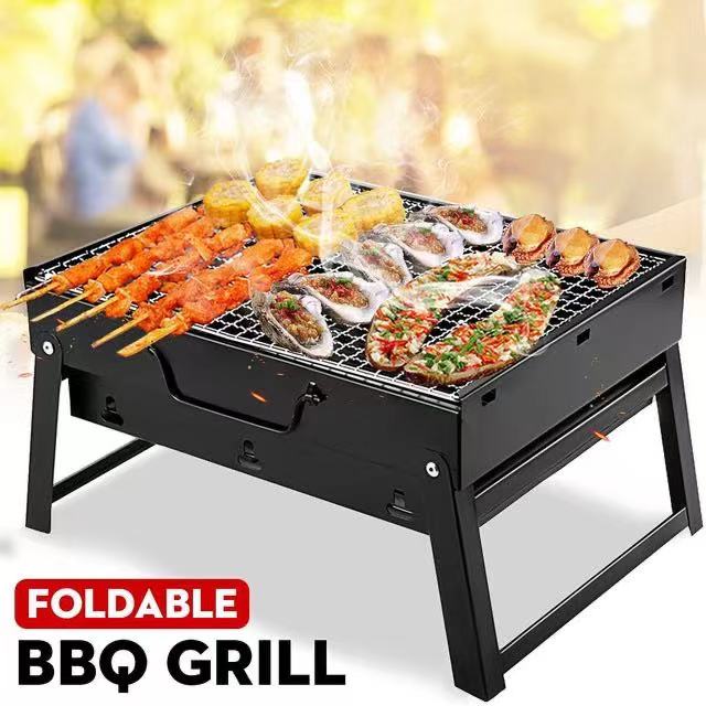 Wholesale Portable Folding Charcoal Grill Mini BBQ Grill Space-Saving Foldable Barbecue Grill For Camping Travel Garden Outdoor