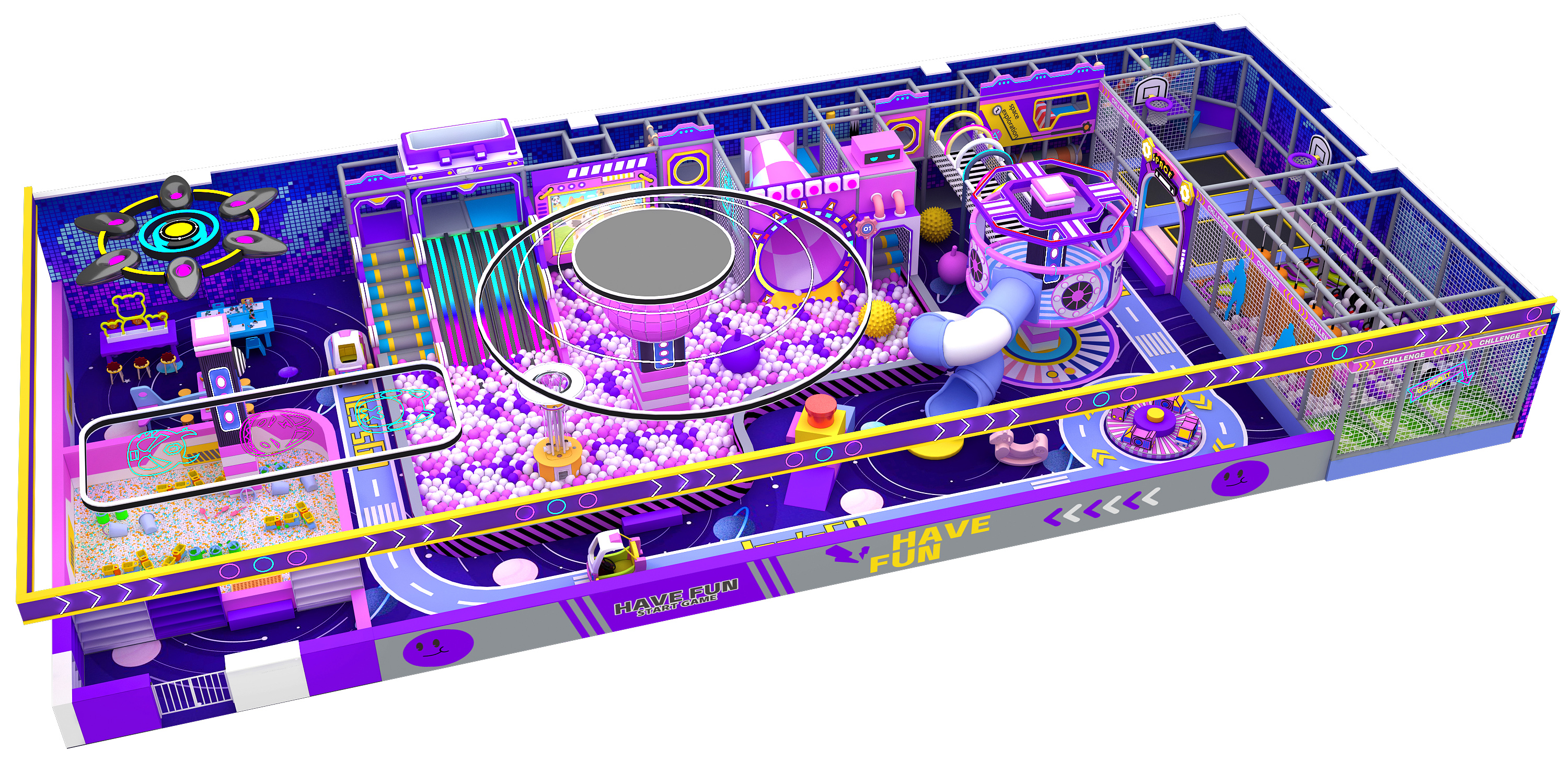 Customized Indoor Soft Play Playground with Colorful Ball Pool and Adventure Slide Activities for Kids