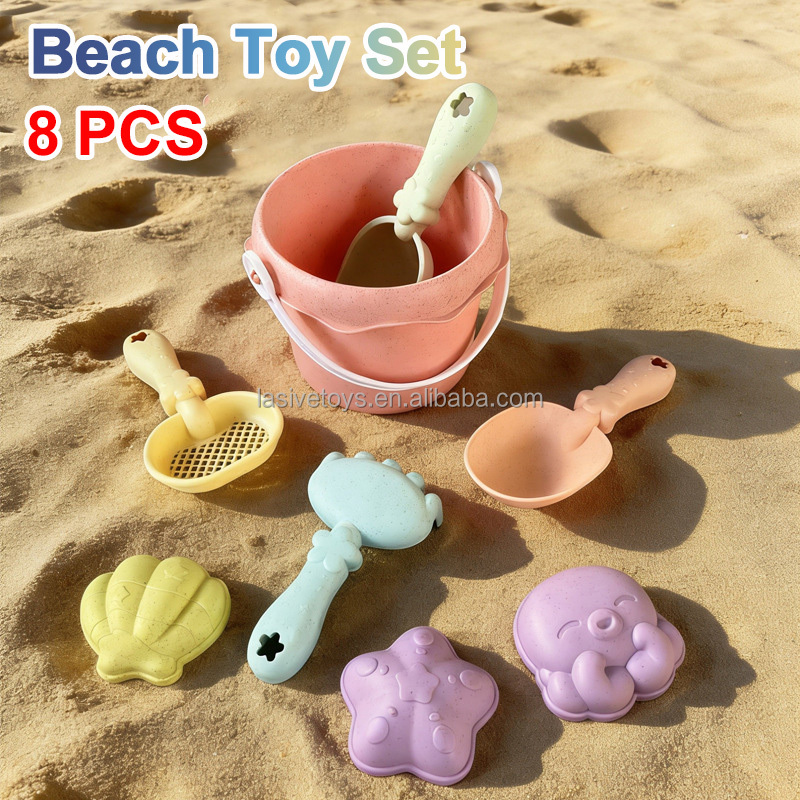 LASIVE TOYS Plastic Children's Beach Toy Set Summer Beach Bucket Seaside Water Play Sand Outdoor Sand Digging Shovel Sandbox Toy